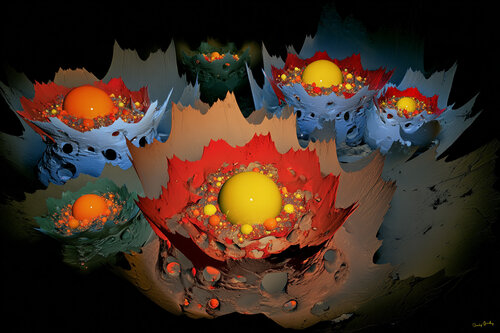 Egg Plant, Ovum Vegetabile of the family Taraxacum Officinale. This Aberkazambian edible plant blooms only at night in the early fall by Charley Brindley, Digital for Sale on Singulart