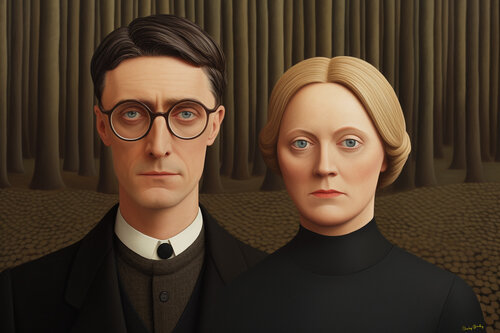 Vicar Archibald Pomeroy St. John III with Mrs. Delilah Wekesser von Charley Brindley, Digital kaufen auf Singulart