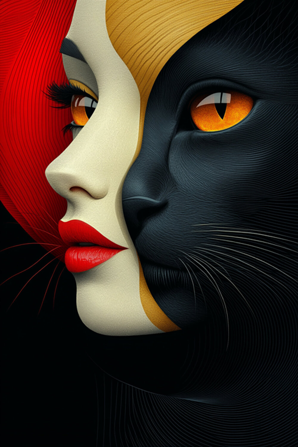 Day or night, woman or animal, true or false Charley Brindley Digitale in vendita