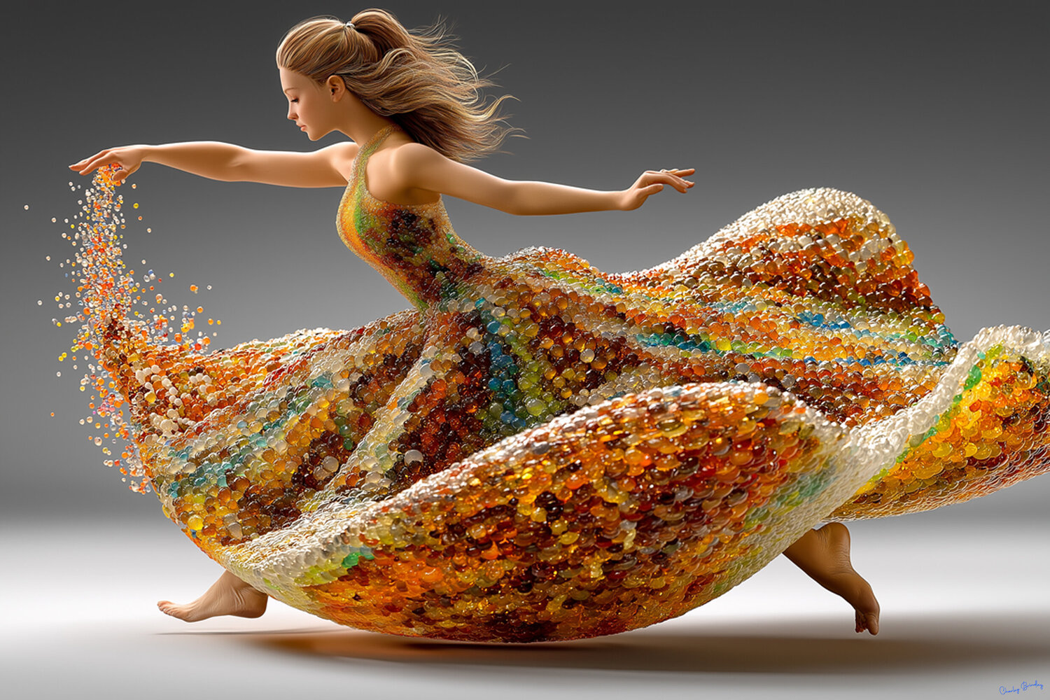 Diana’s magic marbled dress Charley Brindley