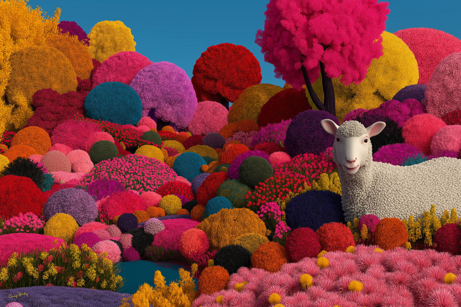 Sheep + flowers = tranquility Charley Brindley