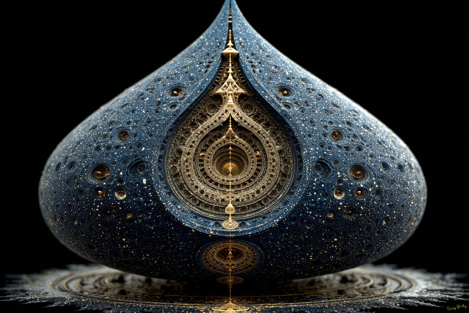 Granite teardrop carved with two metal-vapor lasers Charley Brindley Digital zu verkaufen