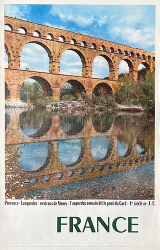 France - Nimes Pont du Gard (René Jacques) by COLLECTIF - DRAEGER TOURISME, 版画 for Sale on Singulart