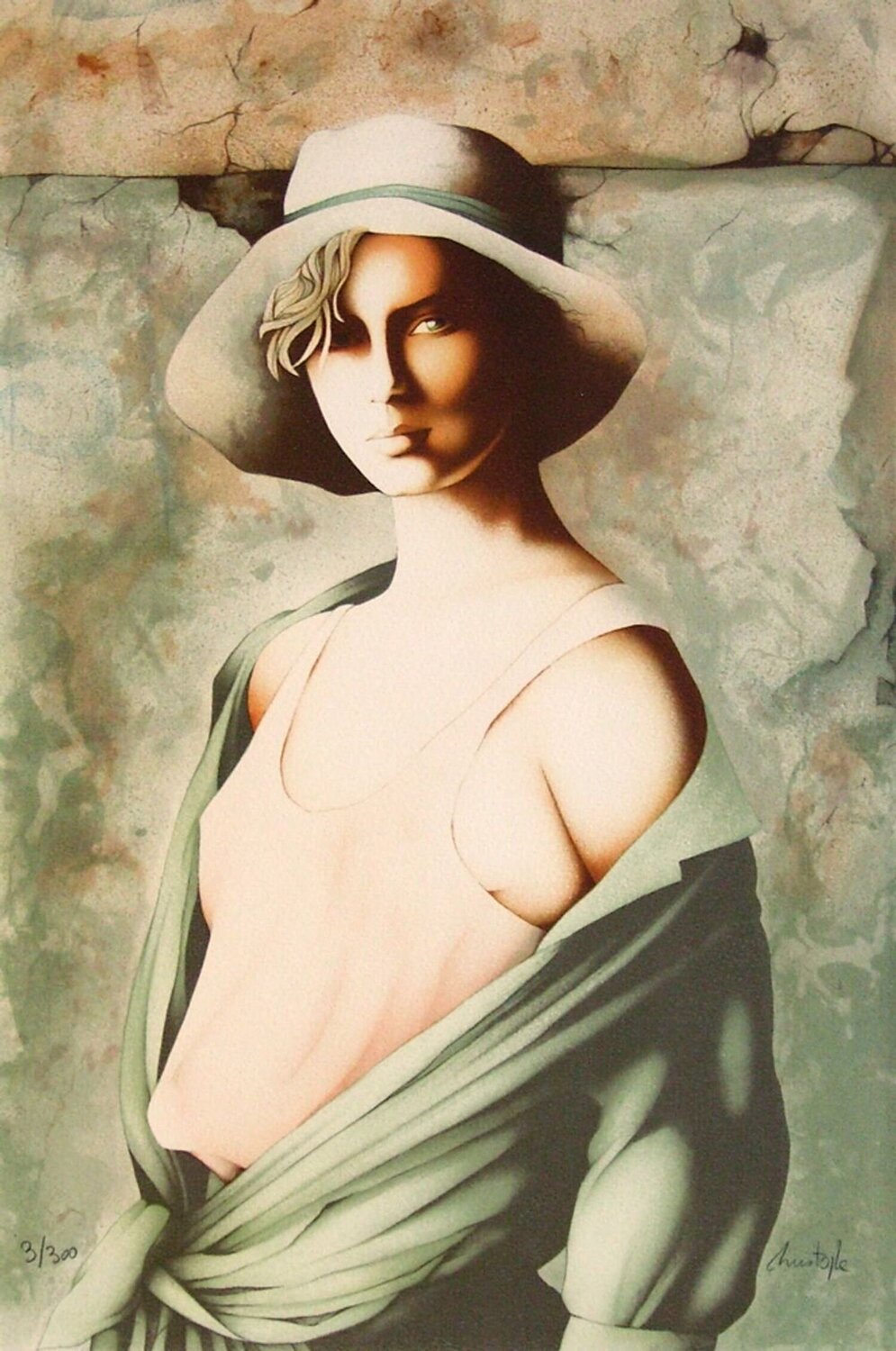 Femme au chapeau CHRISTOPHE Druck zu verkaufen