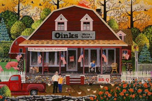 Oinks BBQ von Julie Pace Hoff, Malerei kaufen auf Singulart
