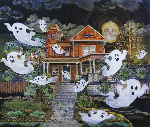 Ghostly Nights di Julie Pace Hoff, Pittura in vendita su Singulart