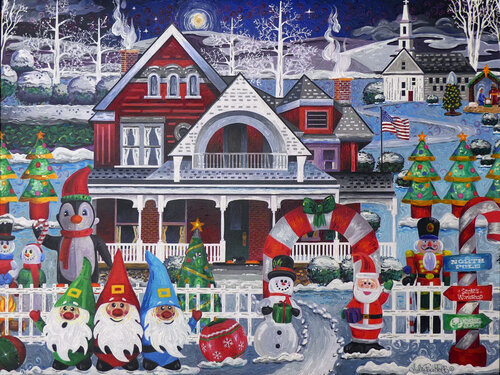 Inflatable Christmas von Julie Pace Hoff, Malerei kaufen auf Singulart