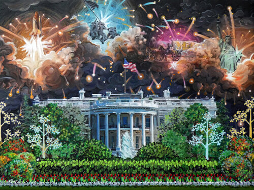 Our Historic American Succession di Julie Pace Hoff, Pittura in vendita su Singulart