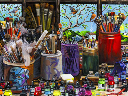 Art Studio di Julie Pace Hoff, Pittura in vendita su Singulart