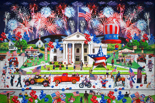 Country Court House 4th Of July Parade von Julie Pace Hoff, Malerei kaufen auf Singulart