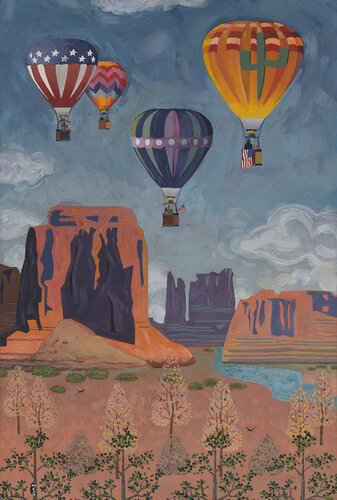 Patriotic Hot Air Balloons von Julie Pace Hoff, Malerei kaufen auf Singulart