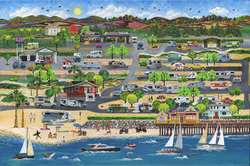 RV Summer Vacation di Julie Pace Hoff, Pittura in vendita su Singulart