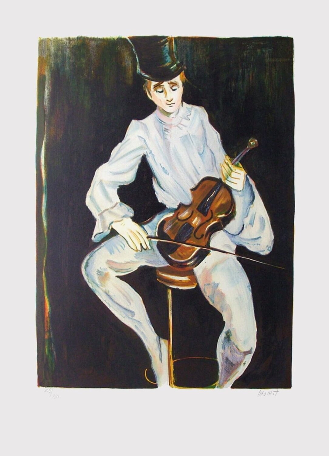 Le jeune violonniste Gabriel Dauchot Stampa in vendita