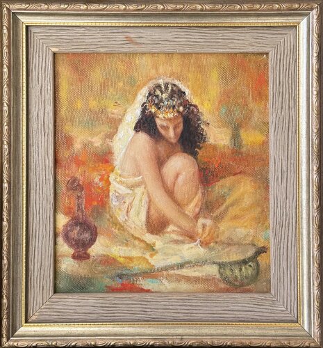 "The weaver of Carpets" par Besik Arbolishvili, Peinture en vente sur Singulart