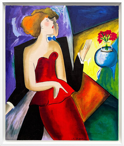 Renee et Alain (framed hand embellished canvas) von Linda Le Kinff, Druck kaufen auf Singulart