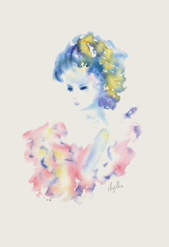 Jeune fille de profil I by Cécile Chapellier, Print for Sale on Singulart
