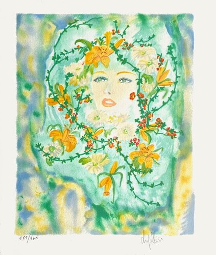 Visage en fleurs by Cécile Chapellier, Print for Sale on Singulart