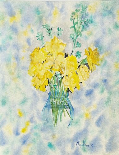 Bouquet by Cécile Chapellier, Work on Paper for Sale on Singulart