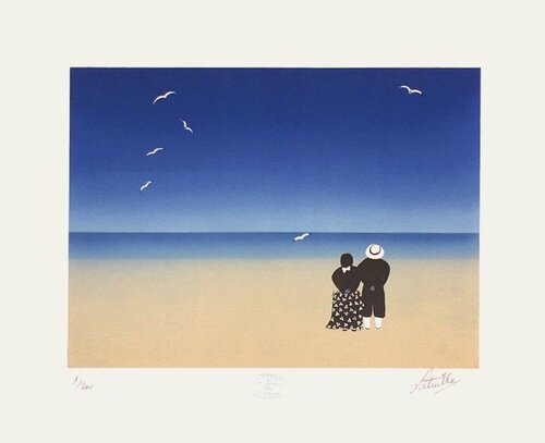 Couple sur la plage Francis Latreille