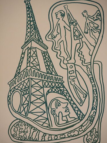 Paris : La Tour Eiffel en vert di Yvon Taillandier, Stampa in vendita su Singulart