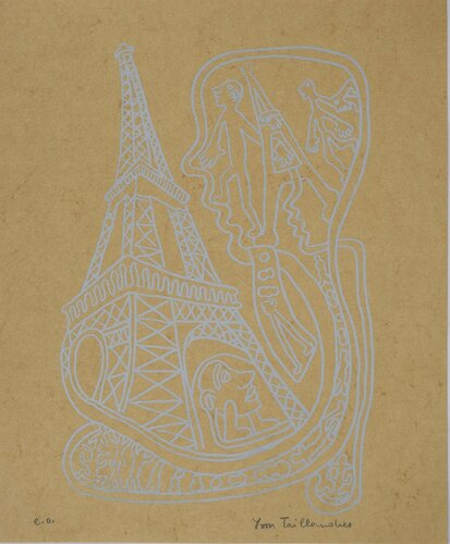 Paris, La Tour Eiffel, Sérigraphie originale signée par Yvon Taillandier, Édition en vente sur Singulart