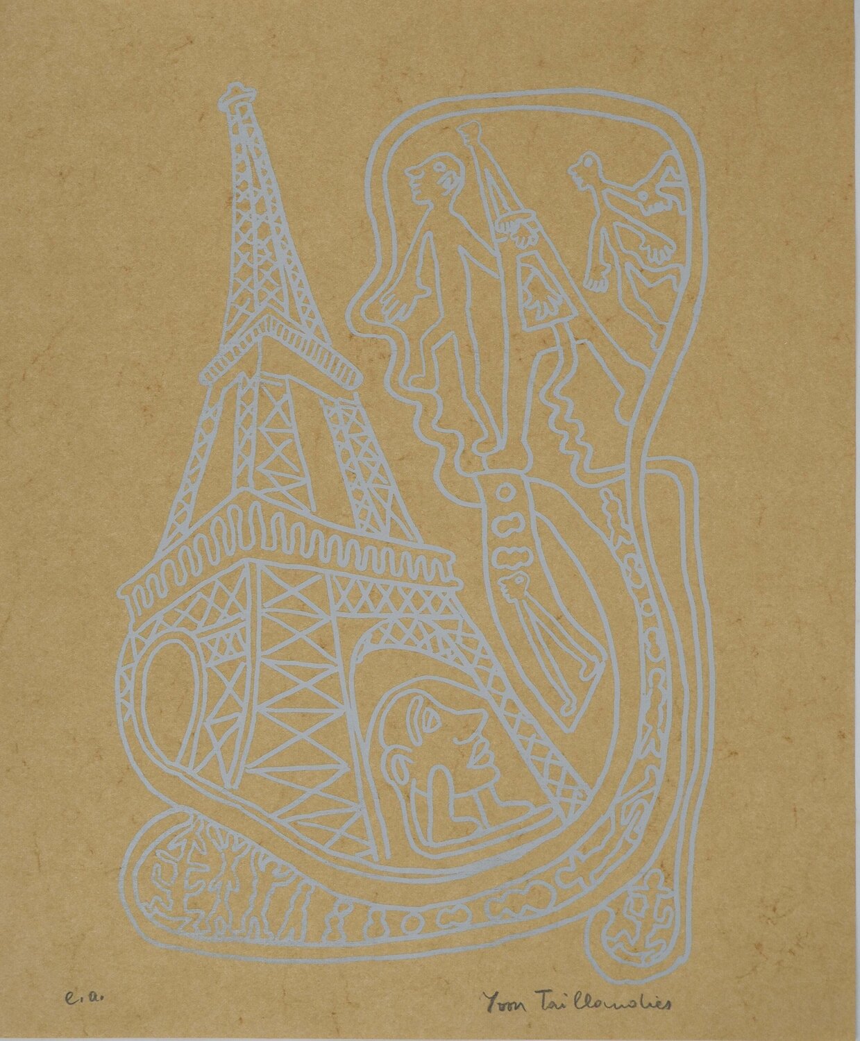 Paris, La Tour Eiffel, Sérigraphie originale signée Yvon Taillandier Print for sale