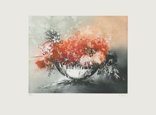 Fleurs rouges by HILON France, Print for Sale on Singulart
