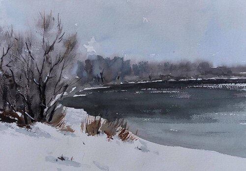 By the lake par Olga Ibadullayeva, Œuvre sur papier en vente sur Singulart