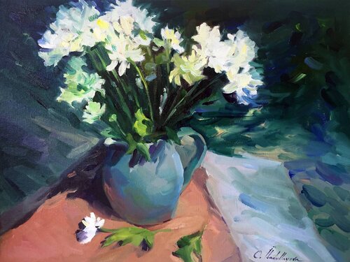 Chrysanths par Olga Ibadullayeva, Peinture en vente sur Singulart