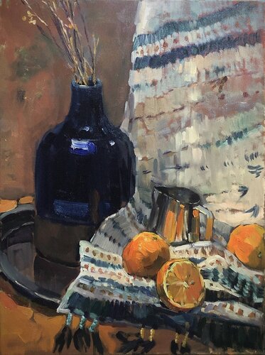 Still Life with Oranges par Olga Ibadullayeva, Peinture en vente sur Singulart