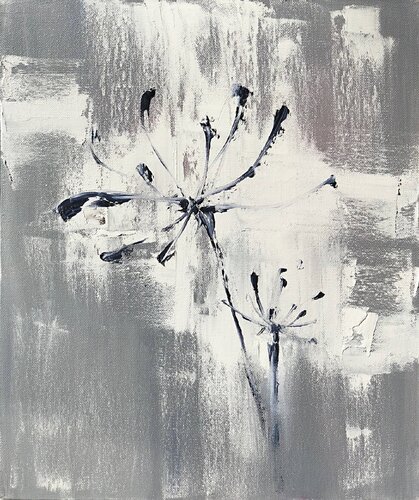 Airy Gray Painting par Olga Ibadullayeva, Peinture en vente sur Singulart