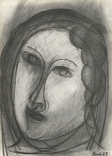 Woman's portrait after Francisco Bores di VERVE Revue, Stampa in vendita su Singulart