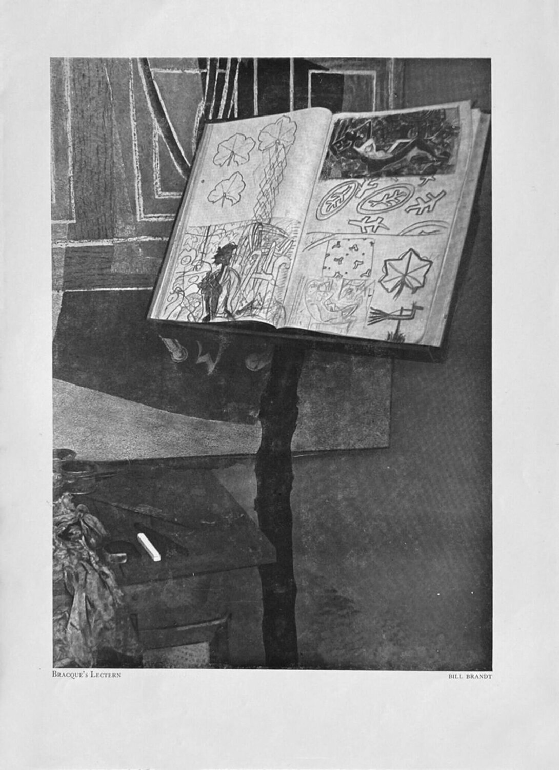 Georges Bracque's Lectern by Bill Brandt VERVE Revue Druck zu verkaufen