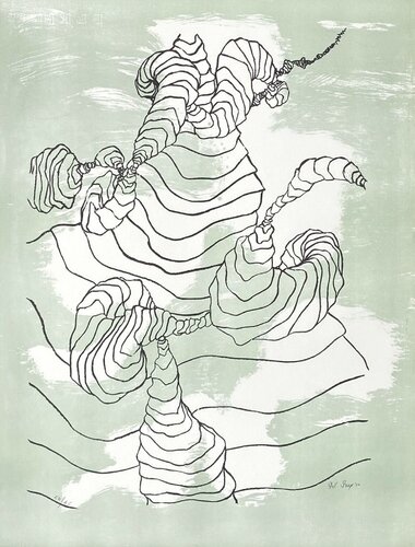 Noeuds sur fond vert by DEL PUEY, Print for Sale on Singulart