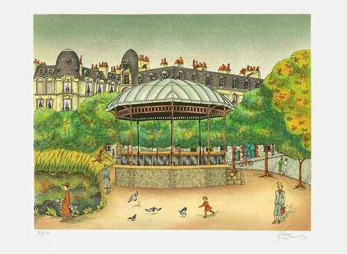 Le kiosque à musique - Square Nation by Bernard Vercruyce, Print for Sale on Singulart