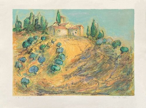 Le mas sur la colline di Marie De Valon, Stampa in vendita su Singulart