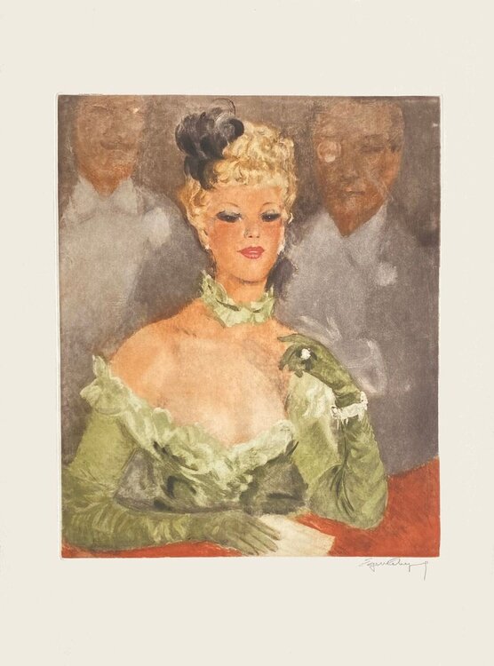 Elégante au théâtre Eugène Leliepvre