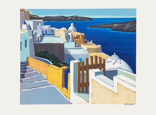 Soleil sur Santorin by Jean-Claude Quilici, Print for Sale on Singulart