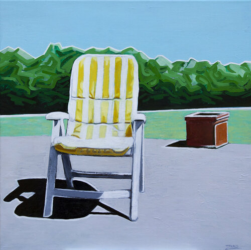 Une place au soleil (la chaise jaune) par Chli Zaro, Peinture en vente sur Singulart