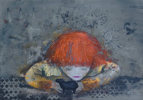 Child and capybara by Natalia Pastushenko, Work on Paper for Sale on Singulart