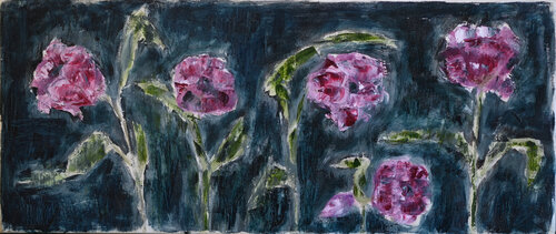Purple tulips di Elena Zapassky, Pittura in vendita su Singulart