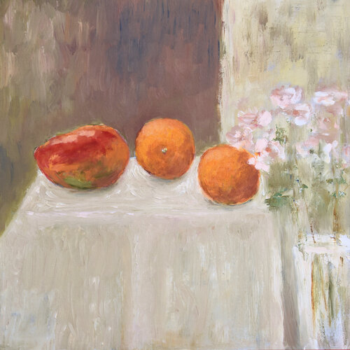 Still life with mango fruit van Elena Zapassky, Schilderij te koop op Singulart