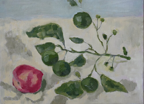 Green oranges par Elena Zapassky, Peinture en vente sur Singulart