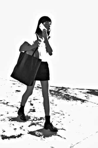 Girl with telephone di Elena Zapassky, Fotografia in vendita su Singulart