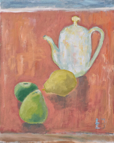 Still life with the vintage teapot von Elena Zapassky, Malerei kaufen auf Singulart