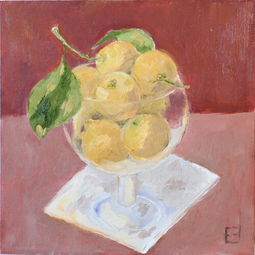 Lemons in glass bowl Elena Zapassky