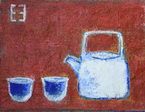 Zen like still life on a sackcloth von Elena Zapassky, Malerei kaufen auf Singulart