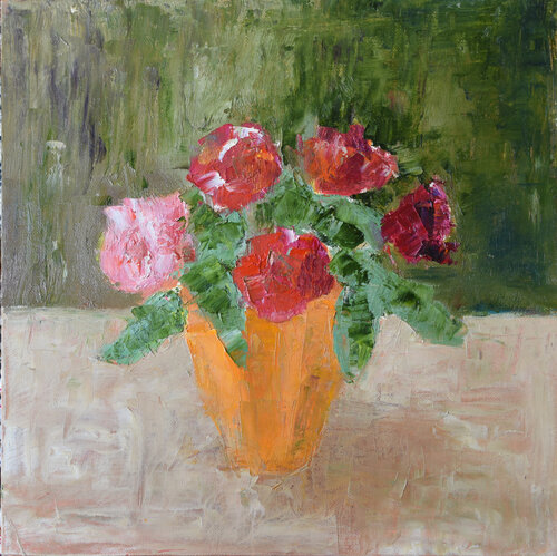 Five roses par Elena Zapassky, Peinture en vente sur Singulart