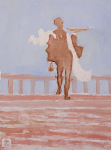 I brought you some sandwiches. by Elena Zapassky, Painting for Sale on Singulart