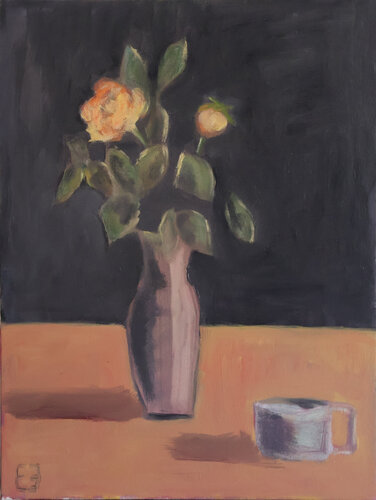 Rose and cup de Elena Zapassky, Pintura a la venta en Singulart